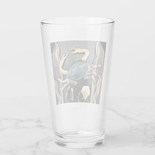 Metalen kunst van de blauwe krab oceaan glas (Achterkant)