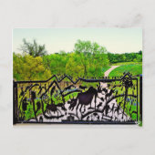 Metalen kunstpoort op wilde stadslijn, TX Briefkaart (Voorkant)