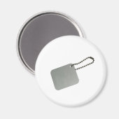 Metalen label met ketting magneet (Voorkant / Achterkant)