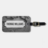 Metalen Label op rustieke rots Bagagelabel (Voorkant horizontaal)