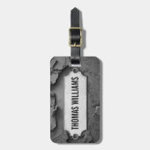 Metalen Label op rustieke rots Bagagelabel (Voorkant verticaal)
