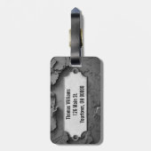 Metalen Label op rustieke rots Bagagelabel (Achterkant verticaal)