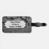 Metalen Label op rustieke rots Bagagelabel (Achterkant horizontaal)