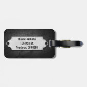 Metalen Label op zwarte leisteen rock Bagagelabel (Achterkant horizontaal)