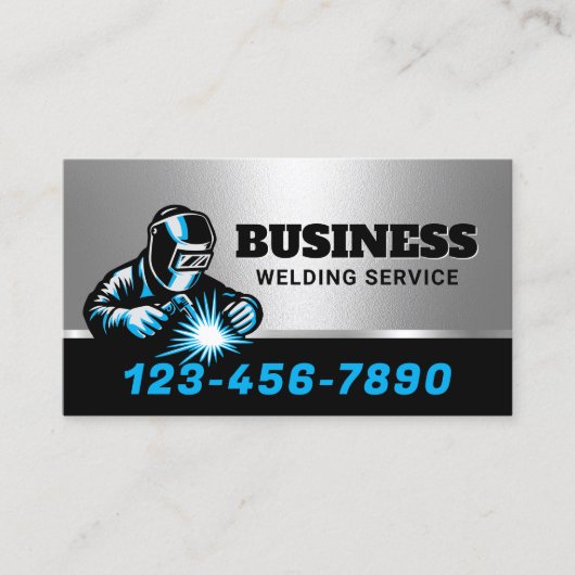 Metalen lassen & fabricage Blue Welder Visitekaartje (Voorkant)