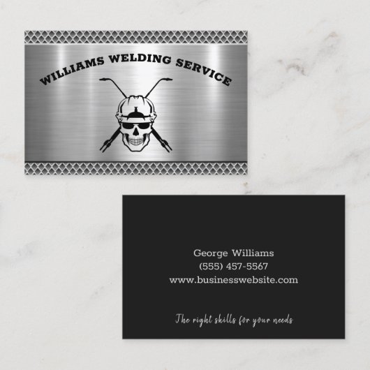 Metalen lassen voor lassen visitekaartje (Voorkant / Achterkant)