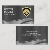 metalen leeuwenschild visitekaartje (Voorkant / Achterkant)