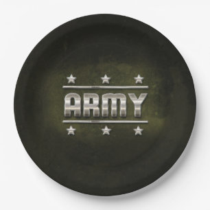 Metalen legertekst papieren bordje