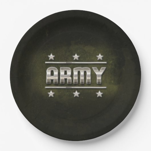 Metalen legertekst papieren bordje (Voorkant)