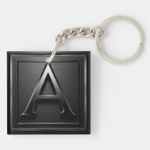 ⚫ Metalen Letter A Monogram Embleem Ontwerp ⚫ Sleutelhanger (Achterkant)