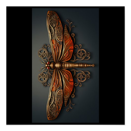 metalen libel perfect poster (Voorkant)