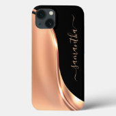 Metalen look 3-D Roos gouden golfnaam Case-Mate iPhone Case (Achterkant)