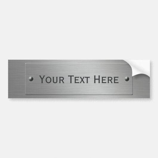 Metalen look aangepast bumpersticker (Voorkant)
