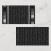 Metalen look Border Carbon Fibre Visitekaartjes (Voorkant / Achterkant)