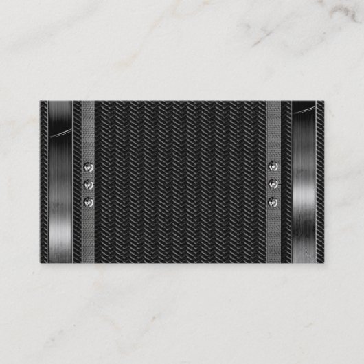 Metalen look Border Carbon Fibre Visitekaartjes (Voorkant)