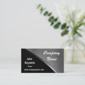 Metalen look Cool Silver en Black Visitekaartjes (Staand voorkant)