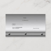 Metalen look Wit Zilver Elegant profiel Visitekaartje (Achterkant)