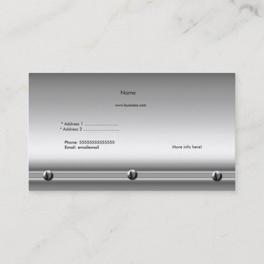 Metalen look Wit Zilver Elegant profiel Visitekaartje (Achterkant)