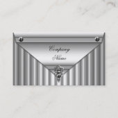 Metalen look Wit Zilver Elegant profiel Visitekaartje (Voorkant)