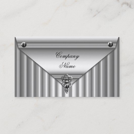 Metalen look Wit Zilver Elegant profiel Visitekaartje (Voorkant)