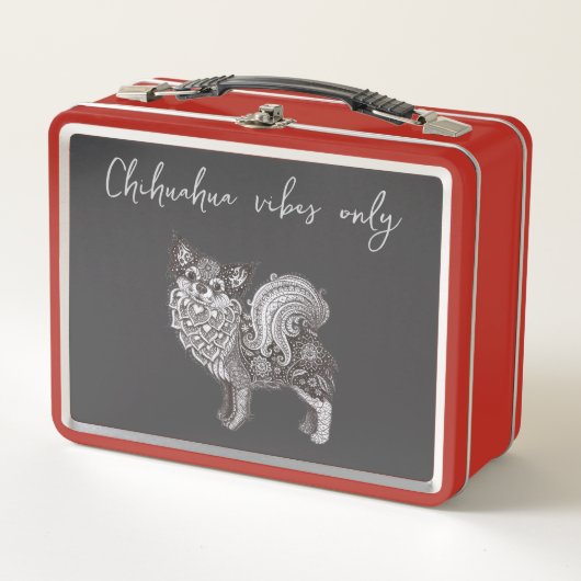 Metalen Lunchbox Chihuahua Vibes (Voorkant)