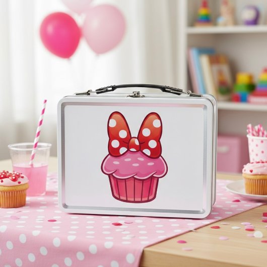 Metalen lunchbox in de vorm van een Cupcake