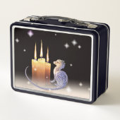 Metalen Lunchbox met draken en kaarsen (Achterkant)