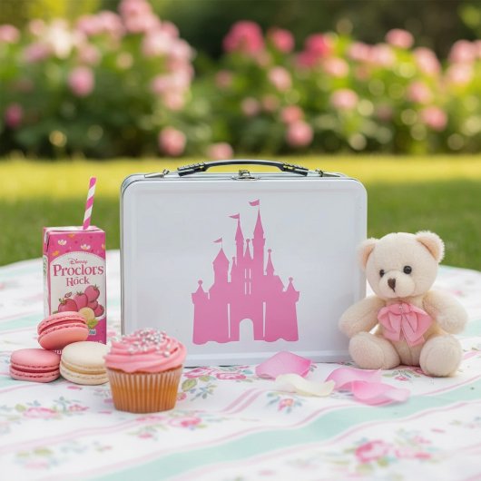 Metalen lunchbox met kasteelprint