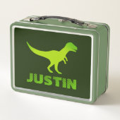 Metalen lunchbox met kinderprint van dinosauriërs (Achterkant)