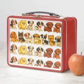 Metalen lunchbox met puppy patroon (In situ)