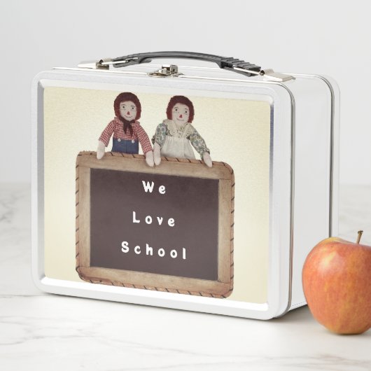 Metalen Lunchbox Raggedy Ann & Andy We Love School (In situ)