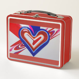 Metalen lunchbox. Schattige Heart Design lunchbox