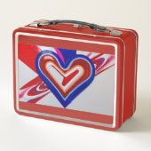 Metalen lunchbox. Schattige Heart Design lunchbox (Achterkant)