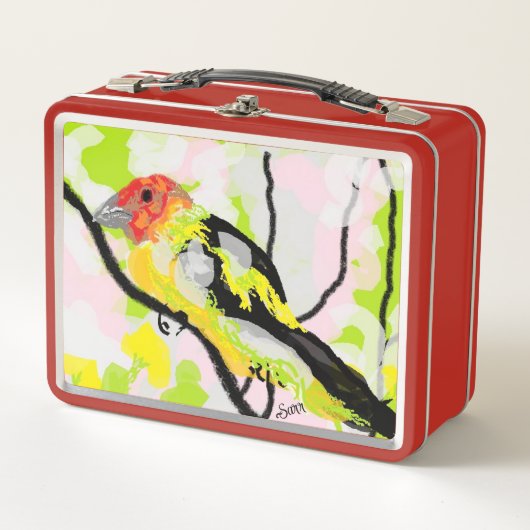Metalen lunchbox :Tanagers Bird of Oregon (Voorkant)