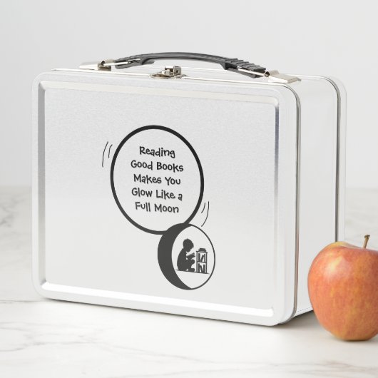 Metalen lunchbox voor kinderen die lezen (In situ)
