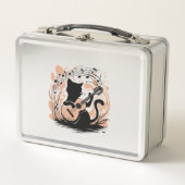 Metalen lunchbox - Zwarte kat (Voorkant)