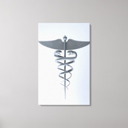 Metalen medische kaduceus canvas afdruk (Voorkant)