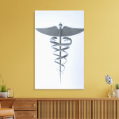 Metalen medische kaduceus canvas afdruk (Insitu (Woonkamer))