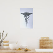 Metalen medische kaduceus poster (Keuken)