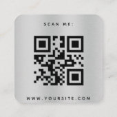 Metalen metallische QR-code Bindend RSVP Informatiekaartje (Achterkant)