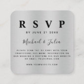 Metalen metallische QR-code Bindend RSVP Informatiekaartje (Voorkant)