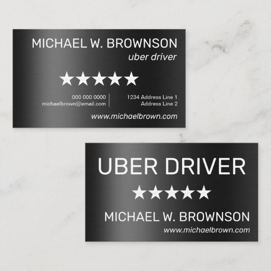 Metalen Moderne Minimaal Stuurprogramma Visitekaartje (Voorkant / Achterkant)