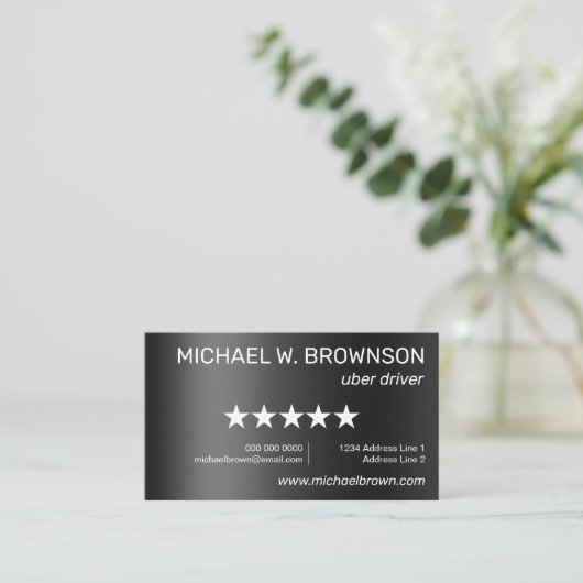 Metalen Moderne Minimaal Stuurprogramma Visitekaartje (Staand voorkant)