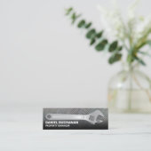 Metalen moersleutel | Staal Bord Mini Visitekaartje (Staand voorkant)