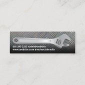 Metalen moersleutel | Staal Bord Mini Visitekaartje (Achterkant)
