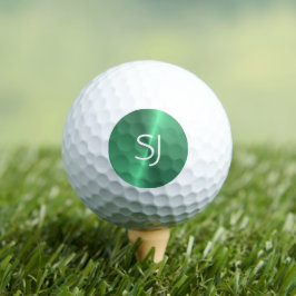 Metalen monogram groen glanzend golfballen
