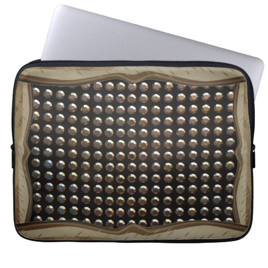Metalen noppenpatroon laptop sleeve (Voorkant)