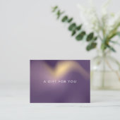 metalen ombre-paarse-cadeaubon visitekaartje (Staand voorkant)