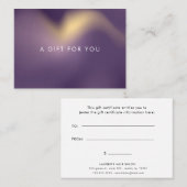 metalen ombre-paarse-cadeaubon visitekaartje (Voorkant / Achterkant)