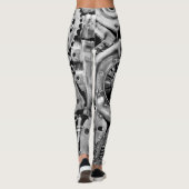 Metalen onderdelen bionische vrouwenbenen leggings (Achterkant)